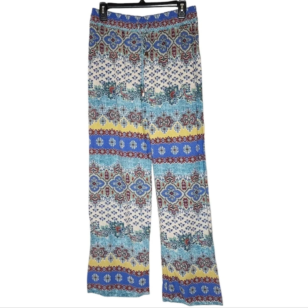 Artisan NY wideleg flowy pants. Stretch waist.  Women's size medium.‎ Rayon